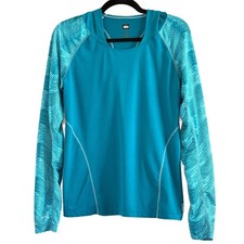     REI Women's Teal Hooded Athletic Long Sleeve Pullover Size Medium