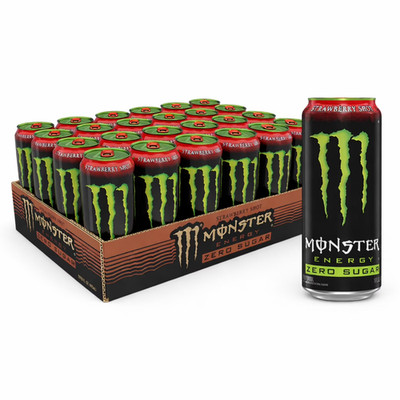 Monster Energy Zero Sugar, Strawberry Shot, 16 fl. oz., 24 pk.