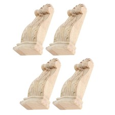 4pcs Decorative Wood Corbels Carved Corbel Brackets for Doorways Furniture