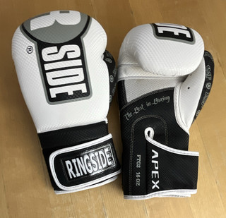 Ringside Apex FTG2 Sparring Boxing Gloves 16 oz White Black Gray