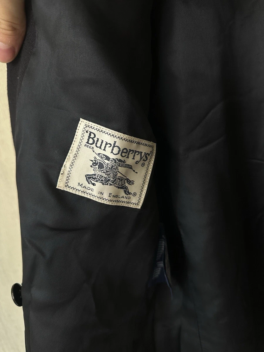Abrigo Blazer Para Mujer Burberry De Colección Sólido Azul Marino Latón Botón Chaqueta