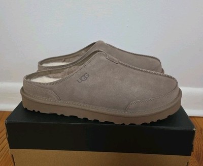 Men's 9 Ugg Marcman Premium Suede Clog Shearling Lining New Slippers Caribou 