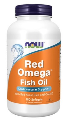 NOW Foods Supplements, Red Omega  with CoQ10 180 Count (Pack of 1), Red/Brown