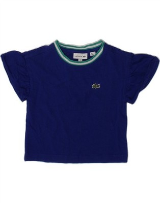LACOSTE Baby Girls T-Shirt Top 18-24 Months Navy Blue Cotton AH02