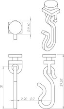Croydex White Shower Curtain Hooks and Glider 12 Pack, Flexible Curtain Track