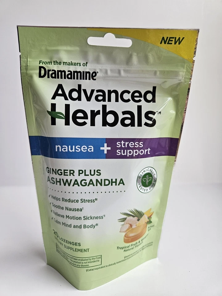 Advanced Herbals: пастилки от тошноты + поддержка стресса с ашвагандой и имбирем - Изображение 2 из 3