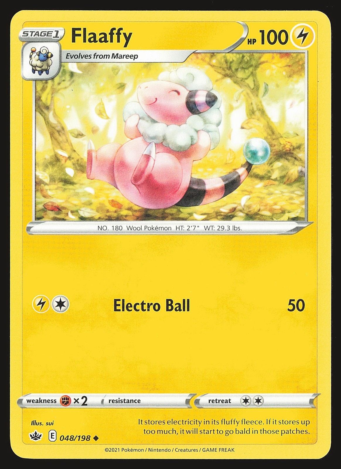 SWSH06: Chilling Reign Flaaffy #048/198 Uncommon Pokemon Card