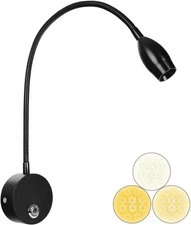 Bedside Reading Light for Books, LED Touch Dimmable Lamp w/ Adjustable Color Tem