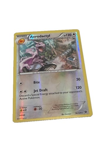 Aerodactyl 76/124 Reverse Holo Rare Pokemon Card XY Fates Collide 2016