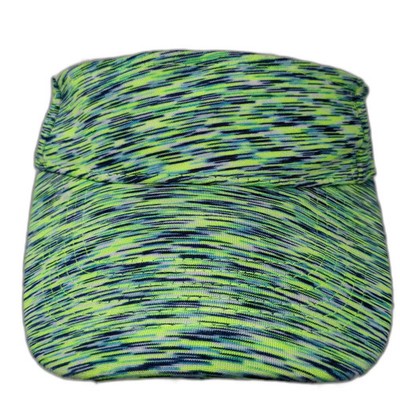 Green Blue Heathered Space Dye Visor Hat Adjustable Strapback One Size Cotton