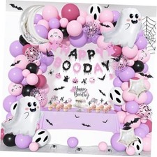 Halloween Birthday Party Decorations Pink Purple