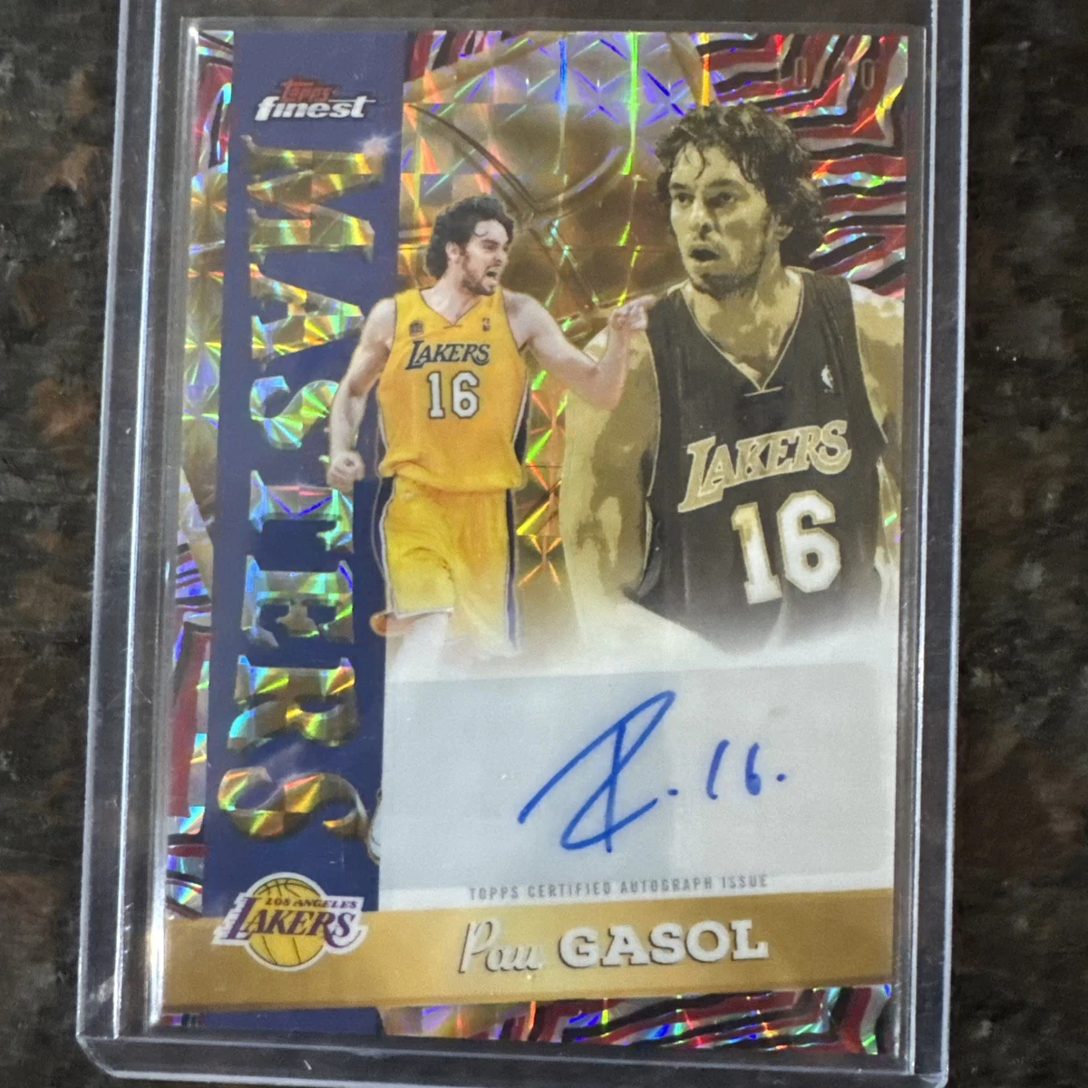 Pau Gasol Los Angeles Lakers Basketball Autographed Sports Trading 