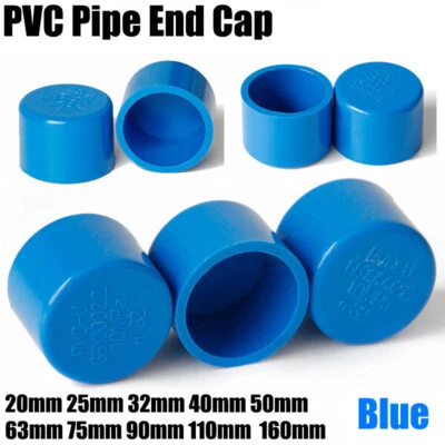 PVC Cap End Caps Plug Blanking ø20mm~160mm Blue Adhesive Drain Pipe Fittings