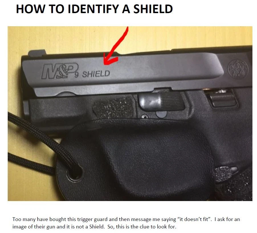 Protector de gatillo Kydex para Smith & Wesson M&P Shield and Shield Plus para 9 o 40 Foto 2 de 2