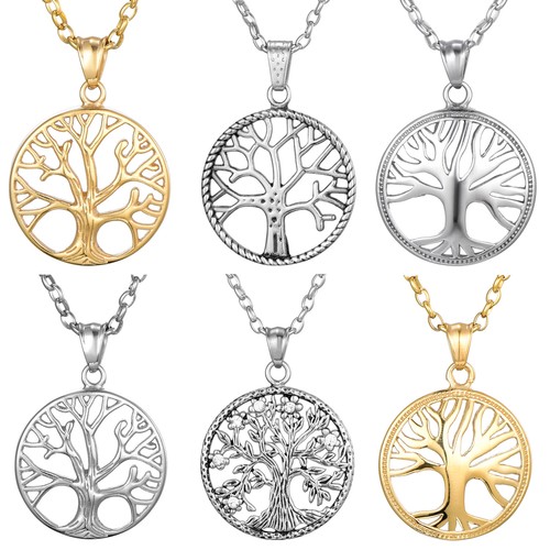 Lange 70 cm Baum des Lebens Halskette gold silber Kette Lebensbaum Glücksbringer