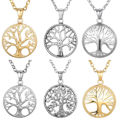 Long 70 CM L'Arbre De Vie Collier or Argent Chaîne Arbre de la Vie Porte-Bonheur - Photo 1/15