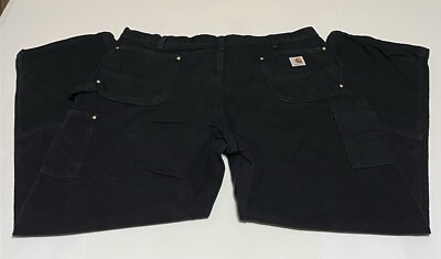 Vtg Carhartt Double Knee Carpenter Pants B01 BLK Black Mens 42x32