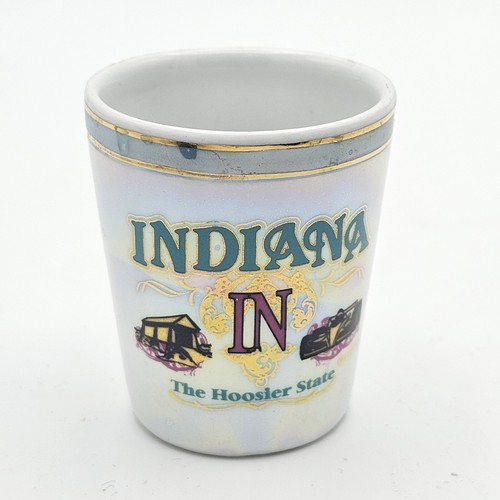 Lot of 2 - INDIANA STATE SHOT GLASS Shotglass The Hoosier State Racing Racecar - Picture 6 of 8