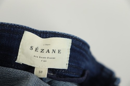 Pantalon jean droit achats stretch délavé foncé SEZANE denim taille 38 W26