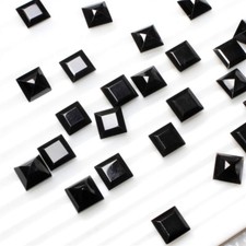 Wholesale Lot of 6mm Square Cut Natural Black Spinel Loose Calibrated Gemstone