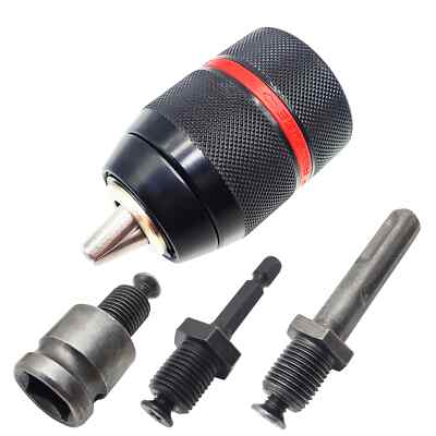 1/2-20UNF 13mm Keyless Drill Chuck Metal Hex Shank Socket Square Female Adapter