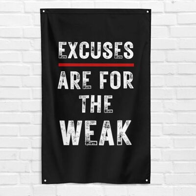#ad Excuses Are For The Weak 3x5 ft Gym Flag Fitness Workout Motivational Banner $8.95