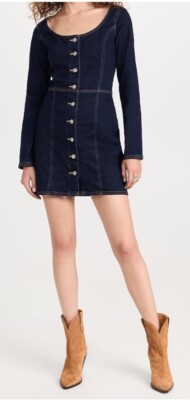 Levi s Veda Premium Denim Mini Dress, Slim Fit, Blue Size Medium NWT
