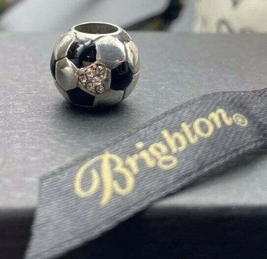 Brighton Bracelet Bead SOCCER BALL Heart Silver Crystal - Image 2 of 4