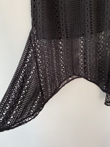 Sheike Black Lace Style Maxi MIDI Skirt Size 10 - Picture 2 of 8