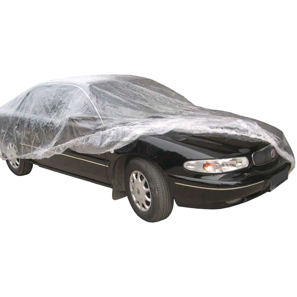 Wholesale 20 PACK Clear Plastic Disposable Car Cover Universal Rain Dust Garage Foto 4 de 4