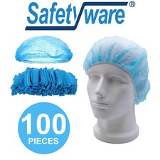 100pcs Non-Woven Disposable Bouffant Mob Cap Dustproof Hair Net Head Cover Bulk
