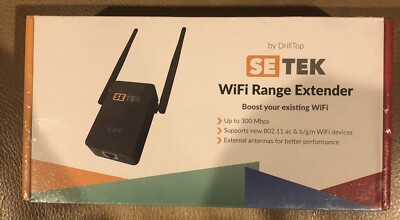 DrillTop SE TEK WiFi Range Extender Booster 300 mbps Black New