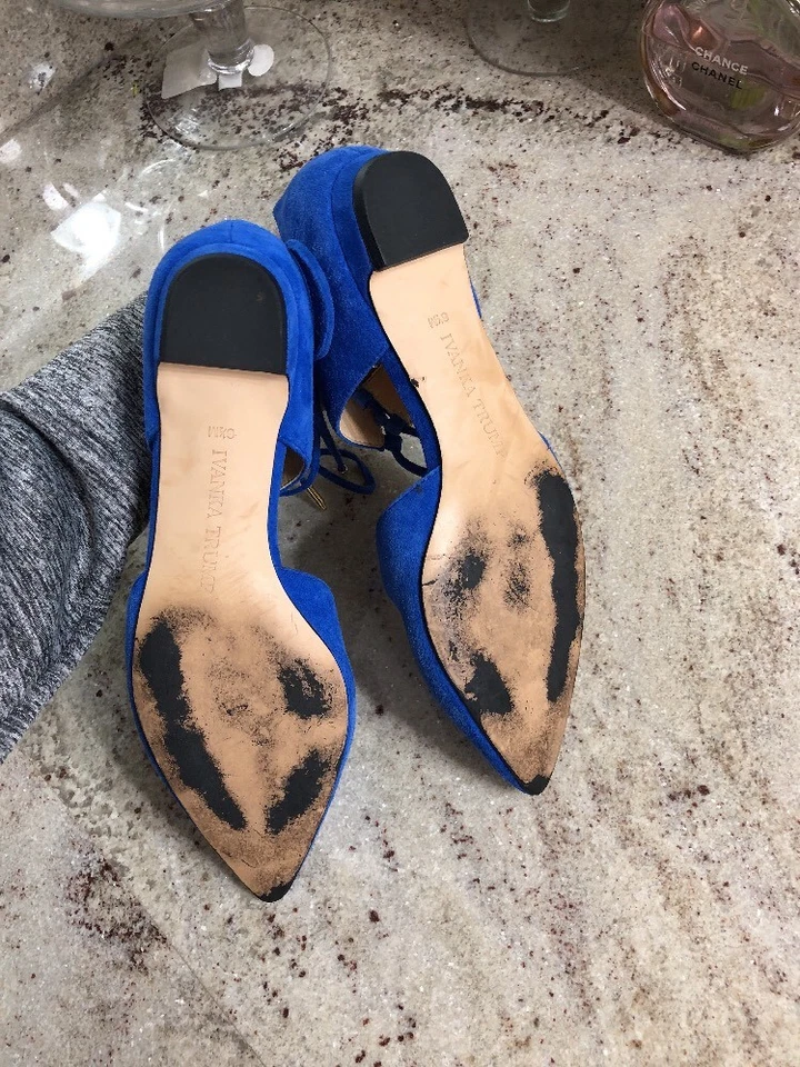 Ivanka Trump Tavyn Pisos Azul Real Gamuza 6 1/2 Mujeres Gladiador Correas Con Cordones Foto 4 de 4