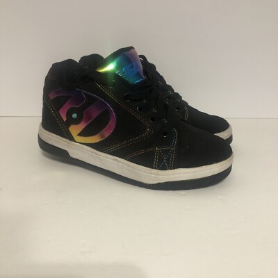Heelys Kids Youth Size 2 Roller Propel 2.0 Skate Shoes Black Metallic Rainbow(16