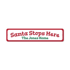 Santa Stop Here Sign, Custom Merry Christmas Sign, Christmas Sign