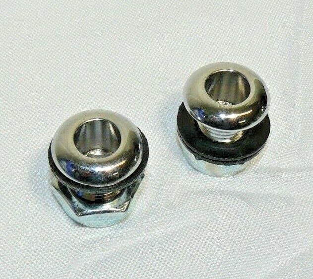 NEW Chrome 1/2" Die Cast Drum Air Vent Set of 2 & Gaskets for Bass Tom