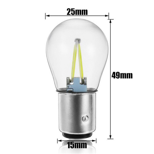 2Pc 1157 BA15D 12V White COB LED Car Reverse Backup Tail Brake Light Lamp Bulb- - Picture 2 of 12