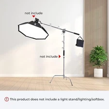 Photography C Stand 3.08-7.58ft Boom Arm Studio Heavy Duty Stainless Steel Stand