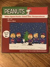PEANUTS Christmas Caroling 100 Pc Jigsaw Puzzle Charlie Brown Snoopy New Sealed