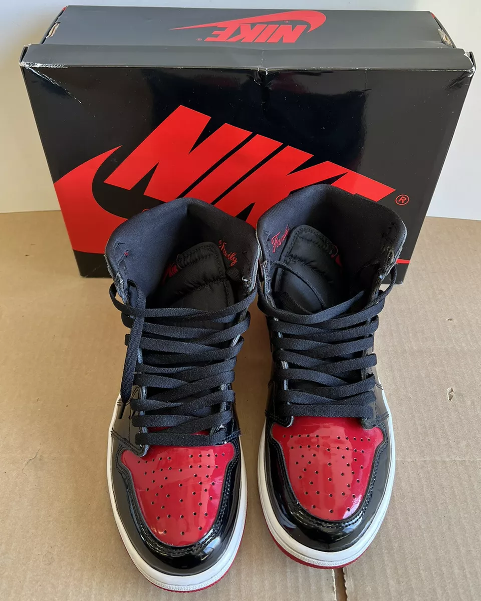 Nike Air Jordan 1 Retro High Patent Bred Red Black 555088 063 Men s Size 10