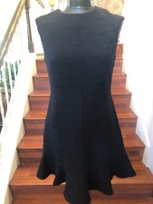 MNG Black Dress Sleeveless Ruffle Hem NWT Business/Cocktails Recycled Cotton Sm