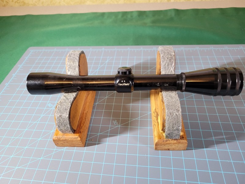 Redfield 4x rifle scope 3/4-inch tube diameter, duplex, excellent condition.