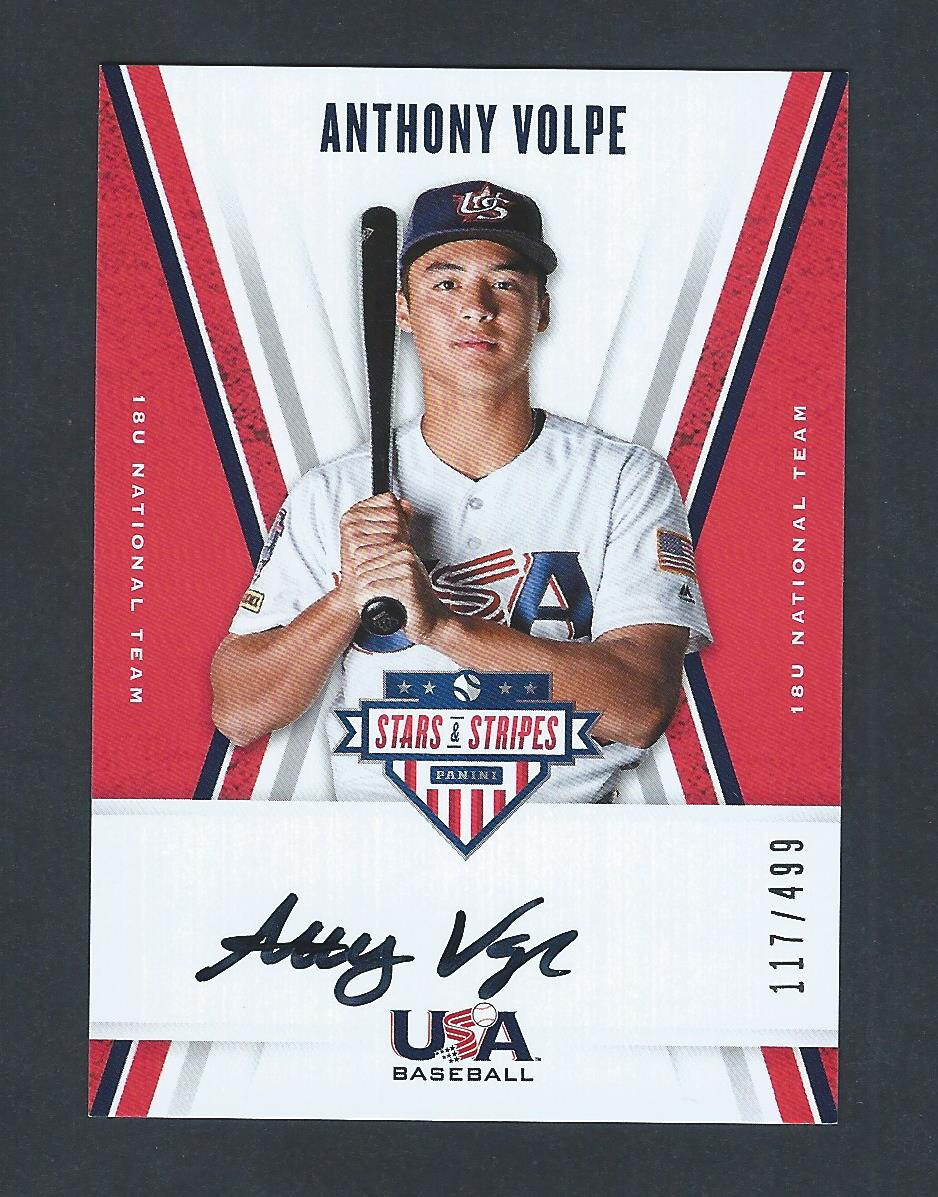 2019 Panini Anthony Volpe auto 直筆サイン シリ 2019 Panini USA Autograph Stars & Stripes ANTHONY VOLPE