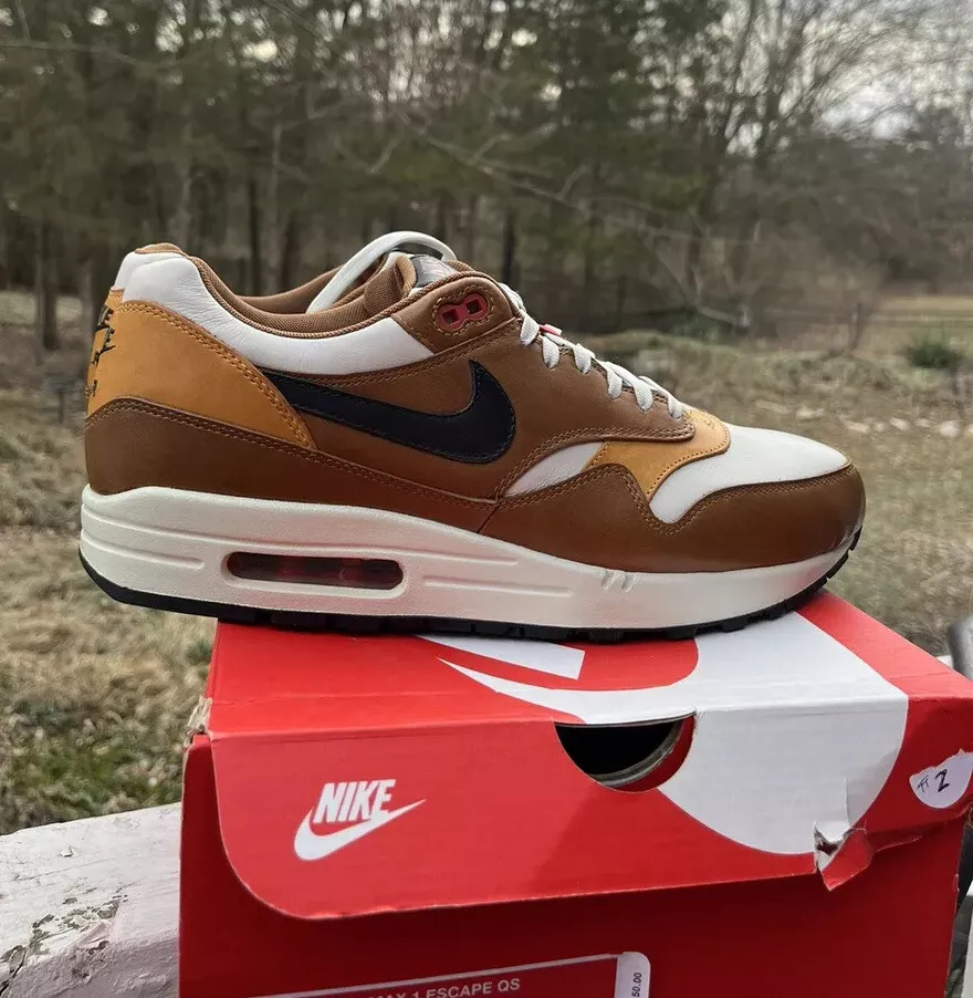 Nike Air Max 1 AM1 Escape QS Brown US size Bone Ale Brown Dragon Red | eBay