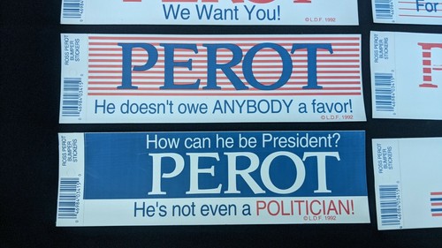 Menge 12 verschiedene Vintage ROSS PEROT President Campaign Autoaufkleber 1992 - Bild 3 von 7
