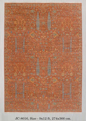 9x12 Rust Cypress Tree of Life High Quality Weave Hand Knotted Soft Wool Rug