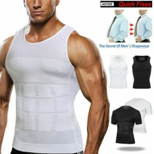 SecondSkin Men's Slimming Body Shaper Compression Cooling T-Shirts Ultra Durable