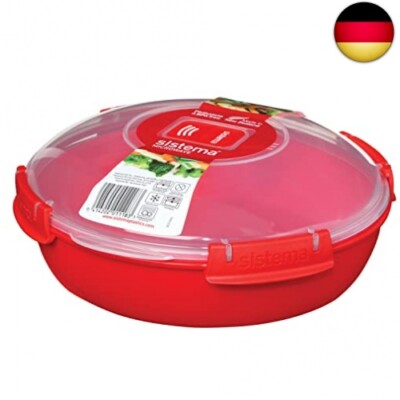 Microwave runde Mikrowellenschüssel | 1,29 l Mikrowellenbehälter mit Dampfventil