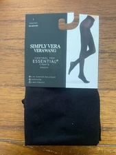 Women's Simply Vera Wang Black Control Top Essential Opaque Tights Size 1,2,3