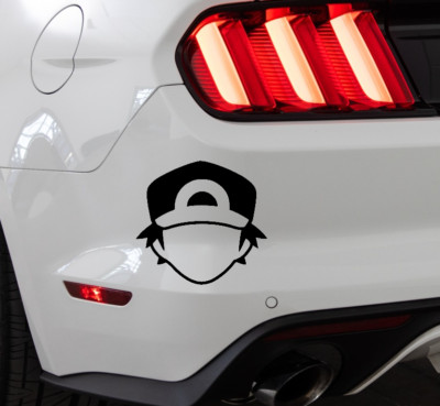 Pokemon Trainer Super Smash Bros Indoor/Outdoor Matte Black Vinyl Decal 5.6x5.3''